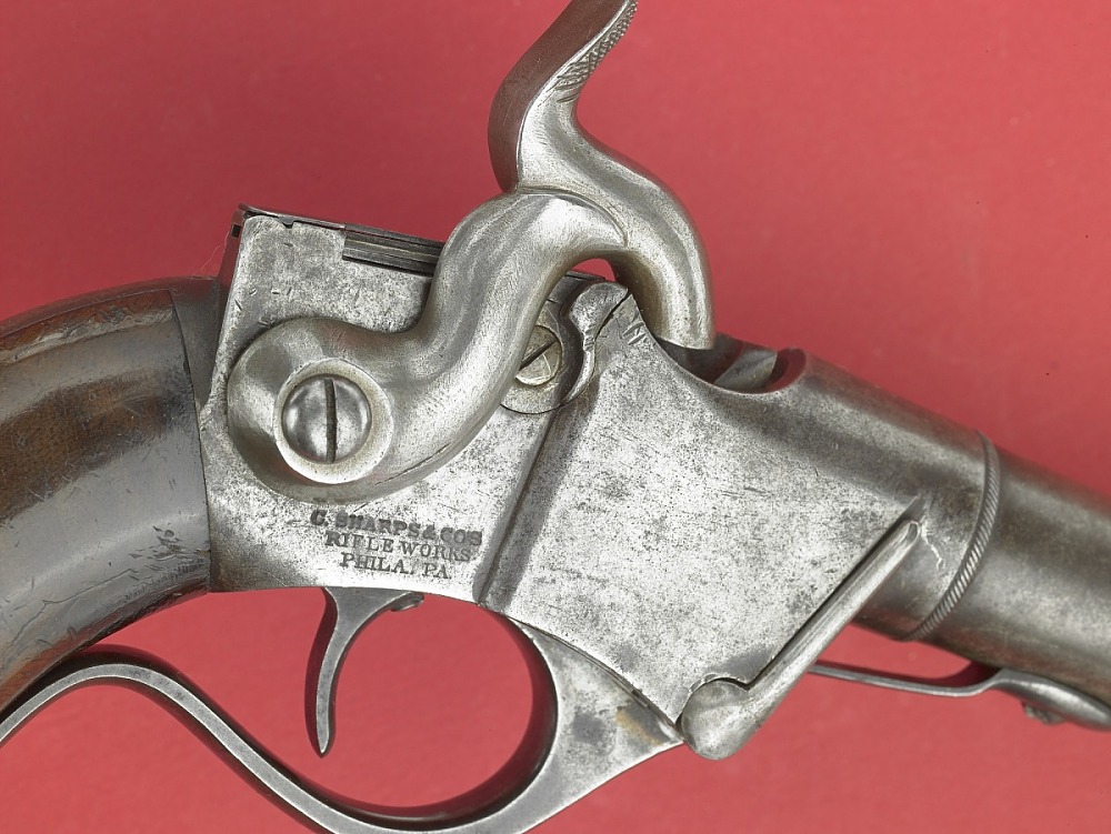 Eine originale Sharps 1852 Breech Loading Pistol