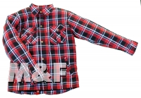 Lumberjack Shirt im Holzfäller-Stil mit herausnehmbarem Innenfutter Protektoren und Aramidfaserverstärkung Rot-Schwarz-Weiß
