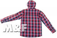 Lumberjack Shirt im Holzfäller-Stil mit herausnehmbarem Innenfutter Protektoren und Aramidfaserverstärkung Rot-Schwarz-Weiß