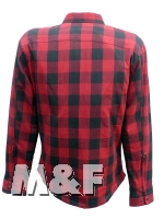 Lumberjack Shirt im Holzfäller-Stil mit Aramidfaser-Innenfutter und Protektoren Rot-Schwarz