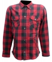Lumberjack Shirt im Holzfäller-Stil mit herausnehmbarem Innenfutter Protektoren und Aramidfaserverstärkung Rot-Schwarz
