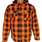 Lumberjack Shirt im Holzfäller-Stil mit herausnehmbarem Innenfutter Protektoren und Aramidfaserverstärkung Orange-Schwarz